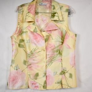 Dressbarn Yellow Sleeveless Blouse